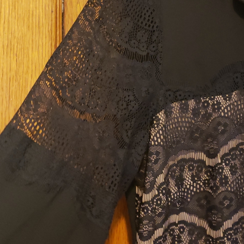 Black Lacey Button Down Blouse - image 3